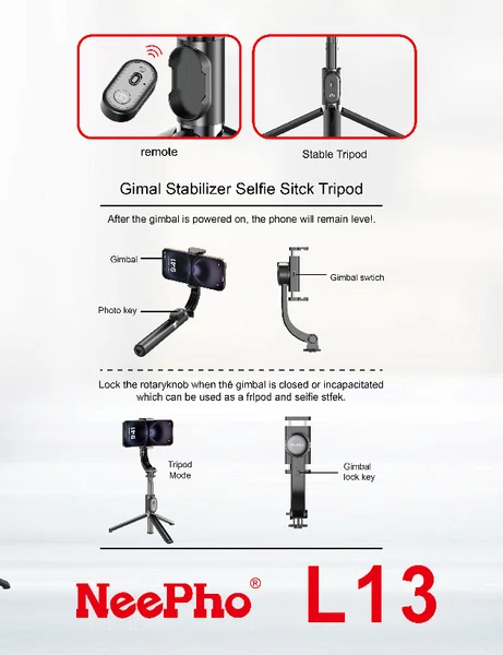 NeePho NP-L13 1.85M Portable Live Broadcast Selfie Stick - Available at AfnoBazar Nepal