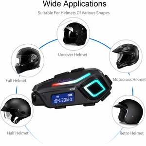 K08 Helmet Wireless Earphone with FM Radio and Long Battery Life