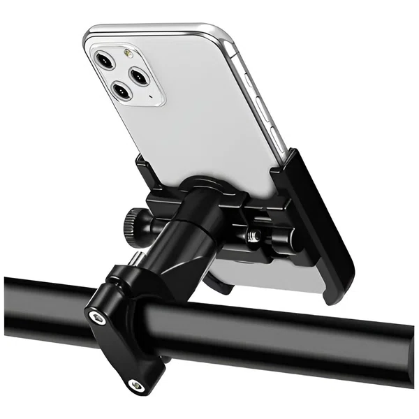 Aluminium Alloy Motorcycle Phone Holder, Handlebar Mount with Rotating Clamp