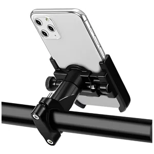 Aluminium Alloy Motorcycle Phone Holder, Handlebar Mount with Rotating Clamp
