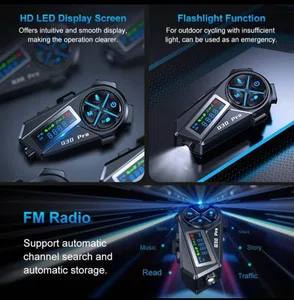 Q30 Pro Helmet Intercom Headphones with Bluetooth 5.4 and Colour Display