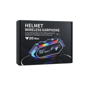 V20 Max Helmet Wireless Earphone with RGB Light and Noise Reduction