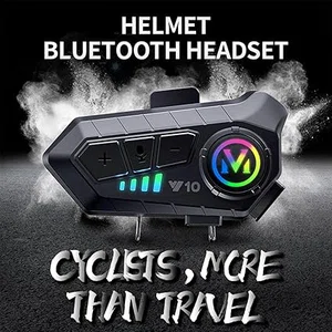 Y10 Helmet Wireless Earphone with RGB Light and Noise Reduction