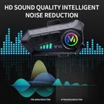 Y10 Helmet Wireless Earphone with RGB Light and Noise Reduction image 4