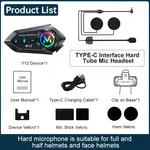 V12 Pro Helmet Intercom Headphones with Bluetooth 5.4 and RGB Light image 3