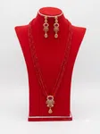 5-Layered Red Crystal Pote Necklace Set with Gold-Plated Ruby Earrings image 1