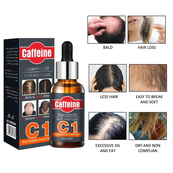 Caffeine C1 Anti-Hair Loss Essential Oil, 30ml, with Rosemary and Cedarwood