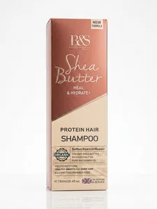 B&S Professional Shea Butter Protein Hair Shampoo, 750ml, Sulfate and Paraben Free