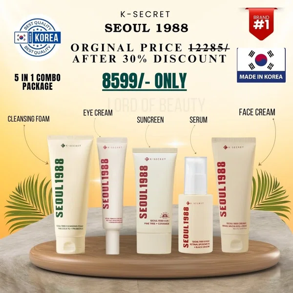 K-SECRET Complete 5-Piece Skin Correction and Protection Routine Set - Available at AfnoBazar Nepal