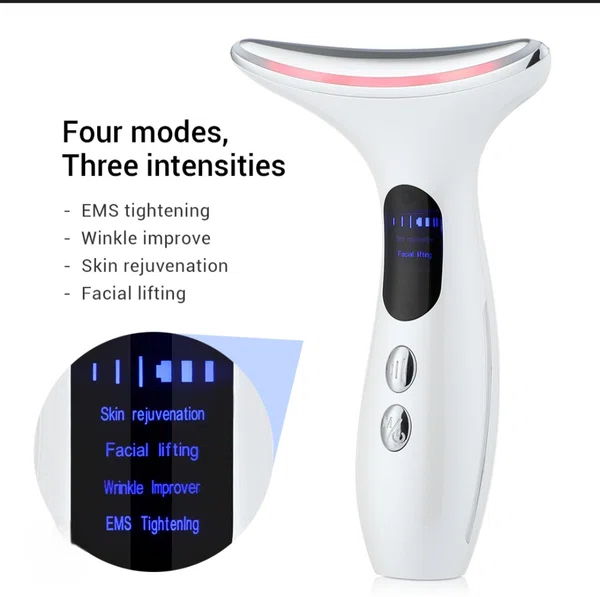 LED Face and Neck Lifting Device with Microcurrent and Photon Therapy - Available at AfnoBazar Nepal