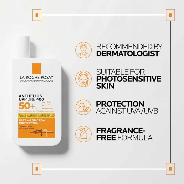 La Roche-Posay Anthelios UVMune 400 Invisible Fluid Sunscreen, 50ml - Available at AfnoBazar Nepal
