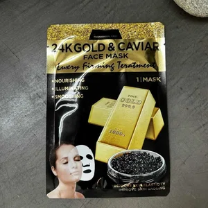 Wokali 24K Gold and Caviar Firming Face Mask, 10 Sheets - Available at AfnoBazar Nepal
