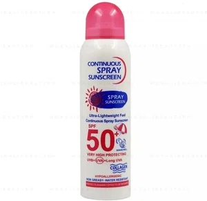 Continuous Spray Sunscreen SPF 50+ with Collagen, Water Resistant - Available at AfnoBazar Nepal