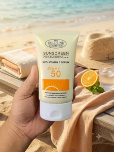MG Goldline Sunscreen Cream SPF50+++ with Vitamin C Serum, 100ml - Available at AfnoBazar Nepal