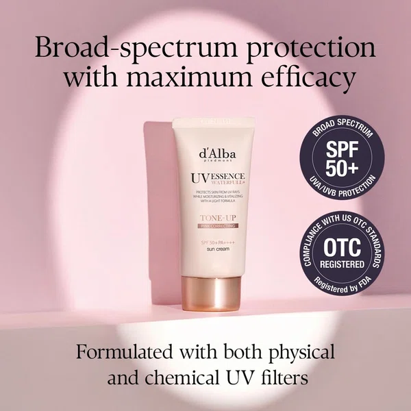 d'Alba Piedmont Italian White Truffle Waterfull Tone-Up Sunscreen, 50ml, SPF 50+ PA++++ - Available at AfnoBazar Nepal