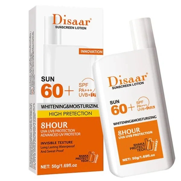 Disaar Sunscreen Lotion SPF 60+ PA+++, 50g, Oil Free and Waterproof - Available at AfnoBazar Nepal