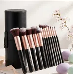 ETHEL BEILI Synthetic Makeup Brush Set with Storage Bag, 14 Pieces, Classic Black - Available at AfnoBazar Nepal