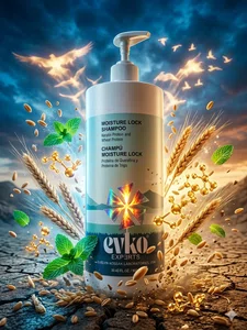 Evko Experts Moisture Lock Shampoo with Keratin and Wheat Protein, 900ml - Available at AfnoBazar Nepal