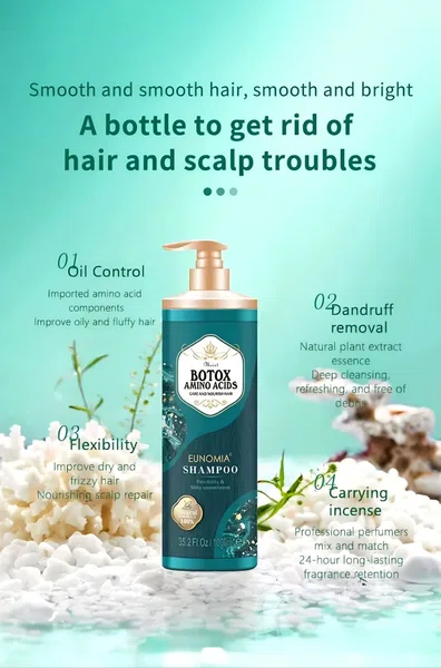 Eunomia 2-in-1 Hair Care Set, 1000ml Shampoo and Hair Mask, Amino Acid and Botox Formula - Available at AfnoBazar Nepal
