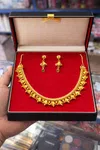 Gold-Plated Traditional Necklace Set with Earrings - Available at AfnoBazar Nepal