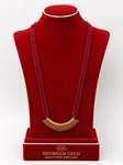 Gold Plated Red Beads Necklace with Pendant - Available at AfnoBazar Nepal