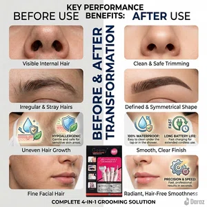 Geemy 4-in-1 Rechargeable Nose and Facial Hair Trimmer Kit for Women - Available at AfnoBazar Nepal