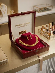 Gold-Plated Traditional Necklace Set with Earrings - Available at AfnoBazar Nepal