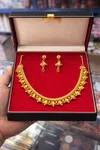 Gold-Plated Traditional Necklace Set with Earrings - Available at AfnoBazar Nepal