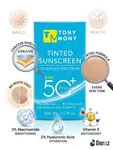 Tony Mony Tinted Sunscreen SPF 50+ PA++++ with 3% Niacinamide and 2% Hyaluronic Acid - Available at AfnoBazar Nepal