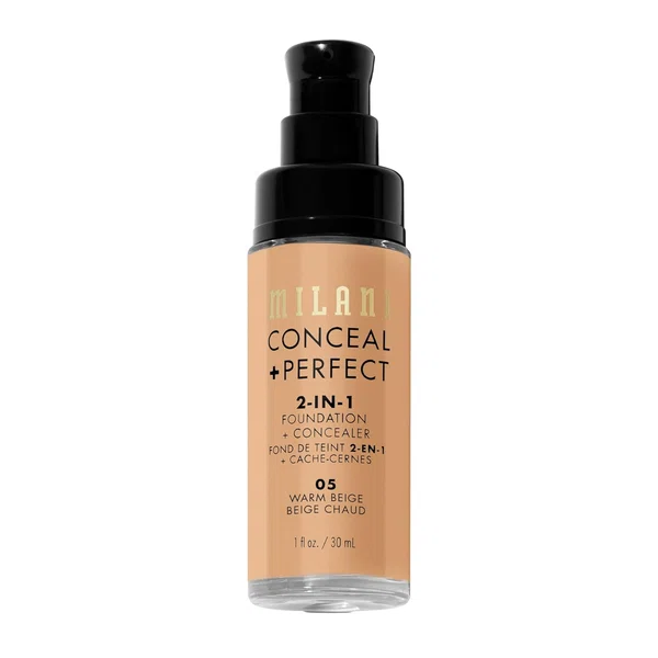 Milani Conceal + Perfect 2-in-1 Foundation and Concealer, Shade 05 Warm Beige - Available at AfnoBazar Nepal