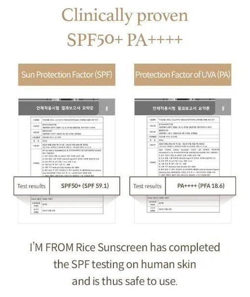 I'm From Rice Sunscreen, 50ml, SPF 50+ PA++++, Physical Mineral Non-Nano Zinc Oxide - Available at AfnoBazar Nepal
