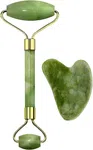 Jade Roller and Gua Sha Face Massager Set - Available at AfnoBazar Nepal