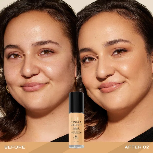 Milani Conceal + Perfect 2-in-1 Foundation and Concealer, Shade 02 Warm Beige - Available at AfnoBazar Nepal