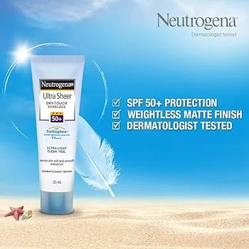 Neutrogena Ultra Sheer Dry-Touch Sunblock SPF 50+ PA+++ - Available at AfnoBazar Nepal