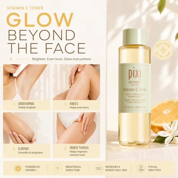 Pixi Vitamin-C Tonic, Brightening Toner with Vitamin C and Ferulic Acid - Available at AfnoBazar Nepal