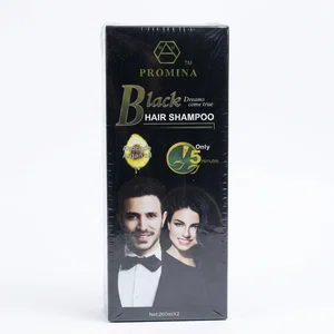 Promina Black Hair Colour Shampoo, 200ml x 2 Twin Pack, with Avocado and Argan Oil - Available at AfnoBazar Nepal