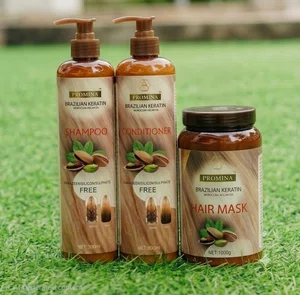 Promina Hair Treatment Set, Shampoo, Conditioner and Hair Mask with Brazilian Keratin and Argan Oil - Available at AfnoBazar Nepal