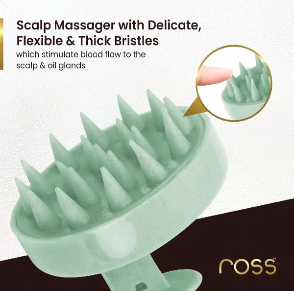 Ross Scalp Massager and Shampoo Brush with Silicone Bristles - Available at AfnoBazar Nepal
