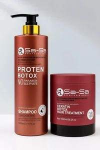 Sa-Sa Professional Protein and Keratin Botox Hair Care Combo, Set of 2, 1000ml Each - Available at AfnoBazar Nepal