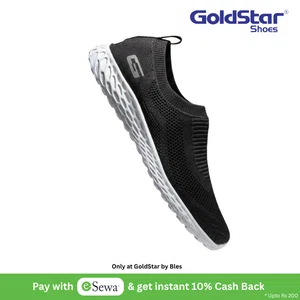 Goldstar Black Men's Running Shoes