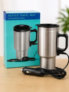 12V Stainless Steel Heated Travel Mug for Car - Available at AfnoBazar Nepal