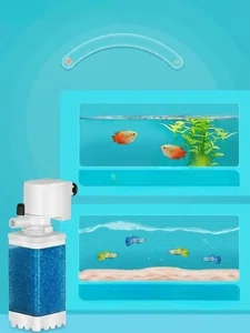 Submersible Aquarium Filter and Oxygenator with Filter Cotton, Silent Operation - Available at AfnoBazar Nepal