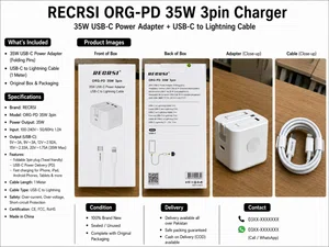 RECRSI 35W USB-C PD Fast Charger with USB-C to Lightning Cable