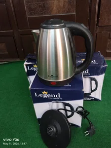 Legend Cordless Electric Kettle, Silver Body with Black Handle - Available at AfnoBazar Nepal