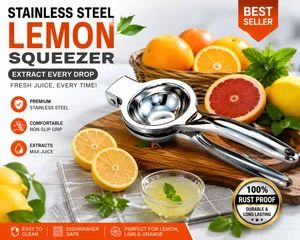 Stainless Steel Lemon Squeezer, Manual Citrus Press - Available at AfnoBazar Nepal