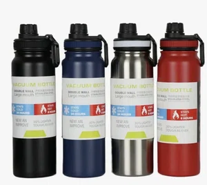 Stainless Steel Double Wall Vacuum Sport Bottle 1000Ml 1 Piece - Available at AfnoBazar Nepal