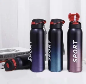 Stainless Steel Vacuum Sport Bottle With Straw Color may vary 500 Ml 1 Piece - Available at AfnoBazar Nepal