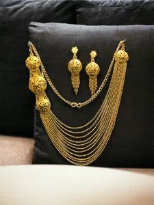 Beautiful Gold Plated Necklace Set For Beautiful Women - Available at AfnoBazar Nepal