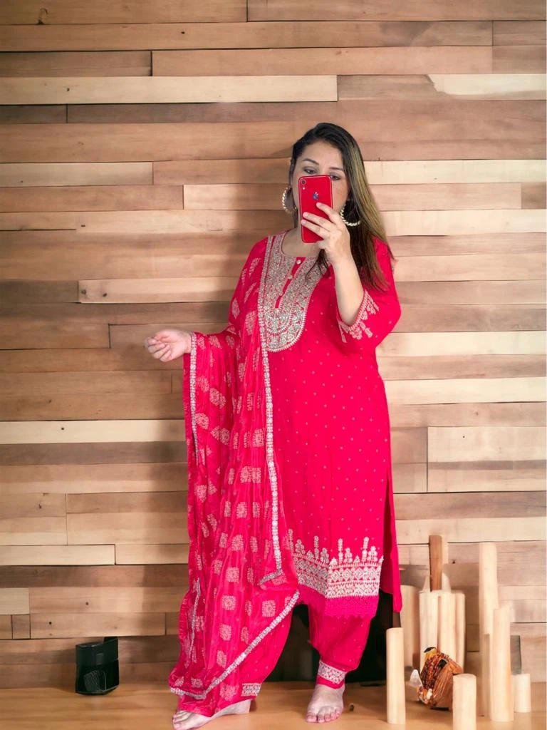Full Hand Embroidered Kurta With Afgani shalwar - Available at AfnoBazar Nepal