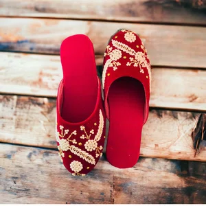 100% Hand Made Pure Velvet Shoes For women - Available at AfnoBazar Nepal